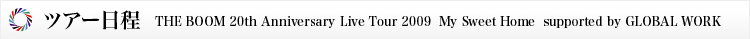 cA[ THE BOOM 20th Anniversary Live Tour 2009  My Sweet Home  supported by GLOBAL WORK